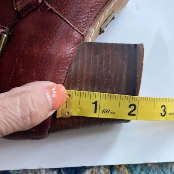 Anthropologie Schuler & Sons brown pebbled leather ankle booties Women’s size 8 - Picture 8 of 9